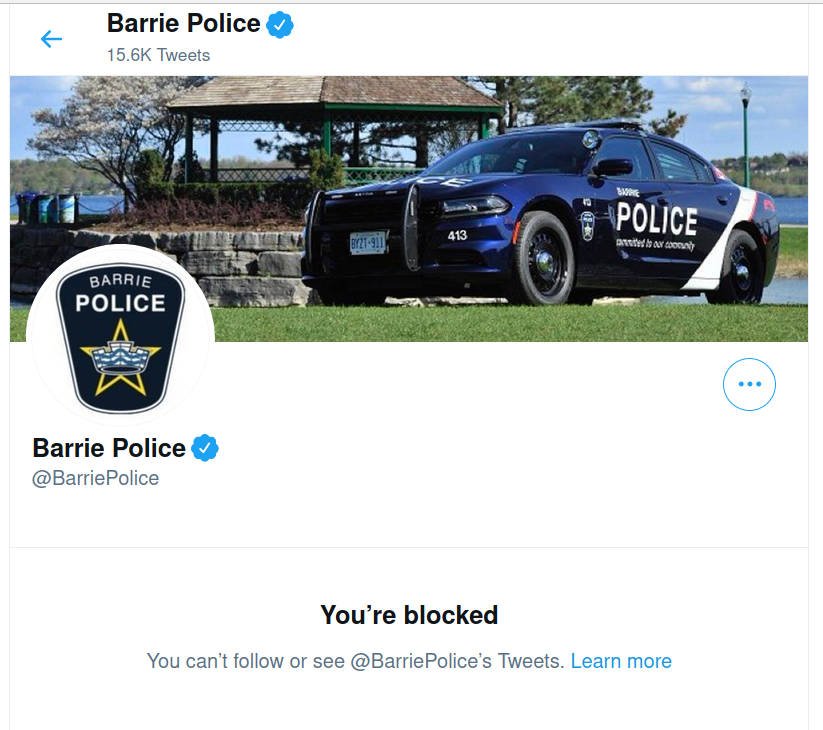 Barrie Police Blocking Critics From Twitter